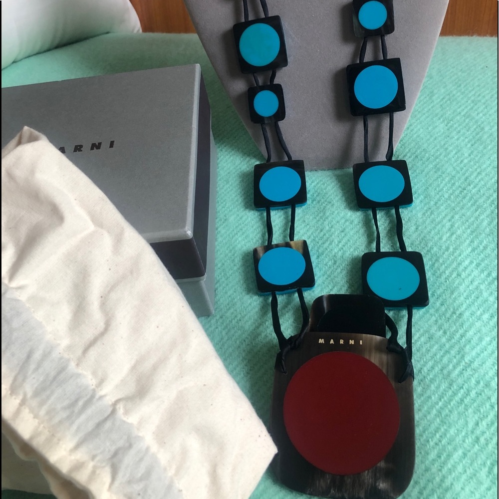 Marni Horn Lucite Oversized Statement Necklace